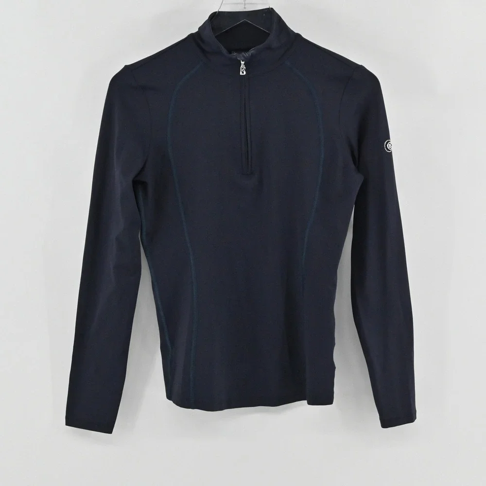 Bogner First Layer 1/4 Zip Pullover Womens Size M Navy Blue Ski Base Layer Top - Picture 1 of 8